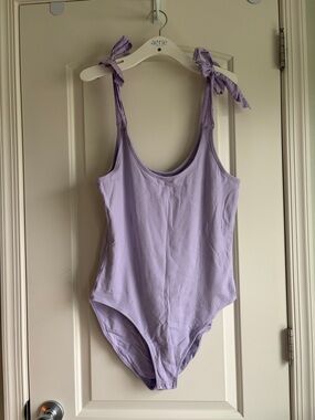 Old Navy Lilac Tie-Shoulder Bodysuit